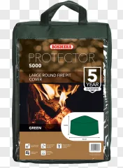 A green Bosmere Protector 5000 fire pit cover on a transparent background.