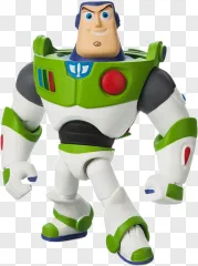 Buzz Lightyear action figure toy shown on a transparent background.