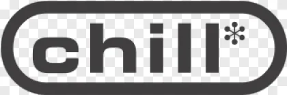 Minimalist Chill text logo featuring a pill-shaped border presented on a transparent background.