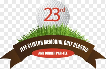 A golf ball with the number 23rd on a grassy banner on a transparent background.
