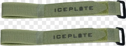 Two iceplate retention straps with tactical buckles on a transparent background.