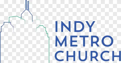 Indy Metro Church logo with a skyline outline on a transparent background.
