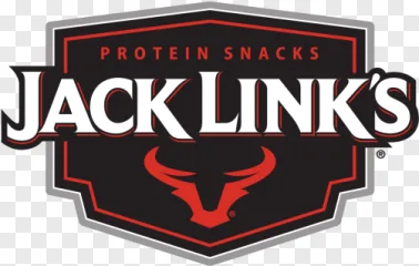 Jack Link's protein snacks logo emblem displayed on a transparent background.
