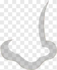 Minimalist black nose outline line art on a transparent background.