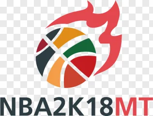 NBA 2K18 MT basketball logo with a red flame on a transparent background.