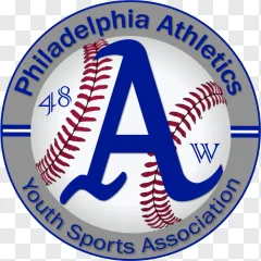 Philadelphia Athletics Youth Sports Association baseball logo on a transparent background.