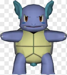 3D model of the Wartortle character on a transparent background.