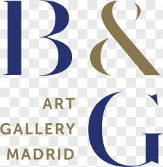 B&G Art Gallery Madrid logo design on a transparent background.