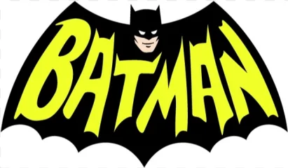 Batman logo on a transparent background, a classic symbol of the superhero.