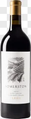 A Cabernet Franc wine bottle with an engraved vineyard label on a transparent background.