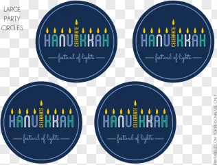 A colorful graphic reading "Celebrate Hanukkah festival of lights" on a transparent background.