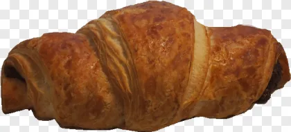 A golden butter croissant pastry on a transparent background.
