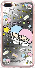 Cheerful pink kawaii cartoon little twin stars posing a cute selfie on a transparent background.