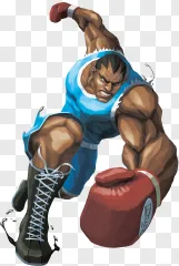A muscular boxer throwing a powerful punch on a transparent background.