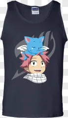 Natsu Dragneel anime tank top on a transparent background.