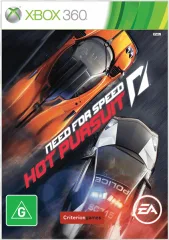 Need For Speed Hot Pursuit Xbox 360 game cover art on a transparent background.