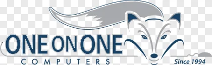 One On One Computers fox logo on a transparent background.
