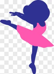 A ballerina in a pink tutu striking a pose on a transparent background.