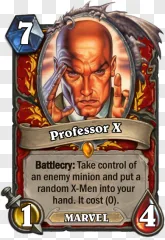 Professor X Marvel trading card on a transparent background.