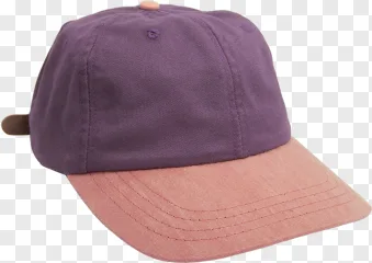A purple and pink two-tone baseball cap on a transparent background.