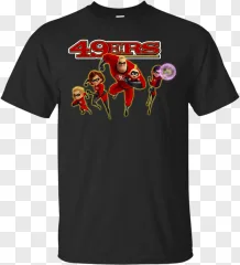 A San Francisco 49ers The Incredibles superhero t-shirt on a transparent background.