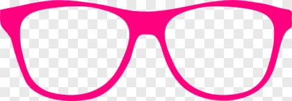 Vibrant pink fashion sunglasses silhouette on a transparent background.