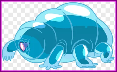 A water tardigrade cartoon illustration on a transparent background.