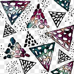 A watercolor galaxy triangle pattern on a transparent background.