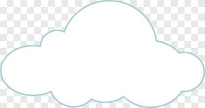 A white fluffy cloud illustration on a transparent background.