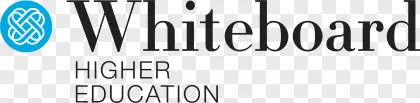 The Whiteboard Higher Education logo with a blue Celtic knot icon is displayed on a transparent background.