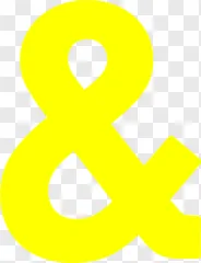 A bold yellow ampersand symbol on a transparent background.