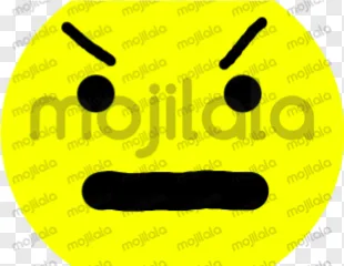 An angry yellow emoji face displayed on a transparent background.