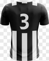 A black sports jersey featuring the number three on a transparent background.