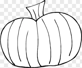 A black and white hand-drawn pumpkin outline on a transparent background.