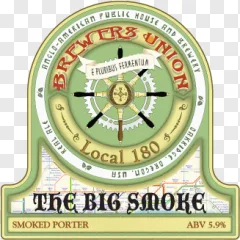 Brewers Union Smoked Porter beer label design on a transparent background.