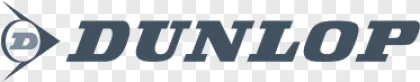 Dunlop logo typography and flying arrow icon isolated on a transparent background.