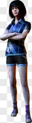 A 3D character render of Feng Min standing with arms crossed on a transparent background.