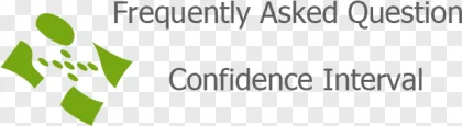 A green statistical confidence interval icon on a transparent background.