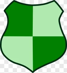 A green quartered shield icon displayed on a transparent background.