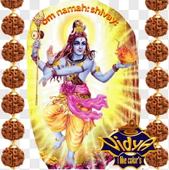 A vibrant illustration of Lord Shiva Nataraja holding a flame and trident on a transparent background.