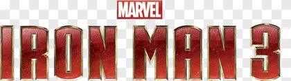The Marvel Iron Man 3 movie logo on a transparent background.