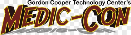 Medic-Con 3D text logo on a transparent background.