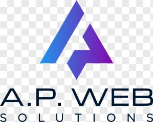 A modern letter AP web solutions logo displayed on a transparent background.