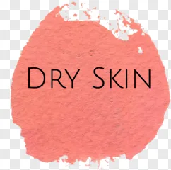 A close-up of pink dry skin with a rough texture and the words "Dry Skin" on a transparent background.