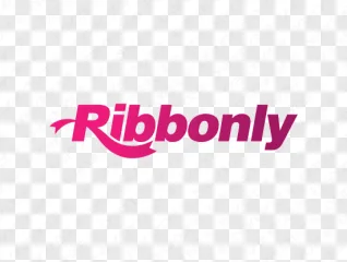 Pink Ribbononly typography logo on a transparent background.