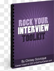 Rock Your Interview Toolkit book cover design on a transparent background.