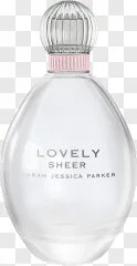 Sarah Jessica Parker Lovely Sheer perfume bottle displayed on a transparent background.