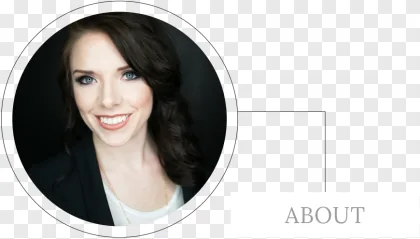 Smiling woman professional profile template on a transparent background.