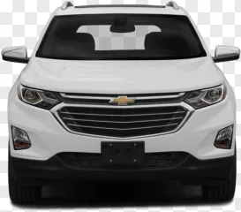 Front view of a white Chevrolet SUV on a transparent background.