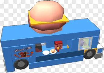 A free transparent PNG image of a burger food truck serving food on the go.